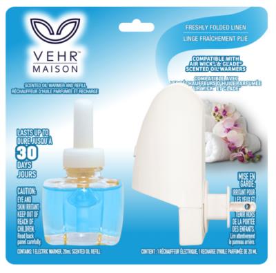 A00897 : Vehr maison A00897 : Household products - Air purifier - Plug Inn Freshly Folded Linen (blue) VEHR MAISON,PLUG INN freshly folded linen (blue),12/cs