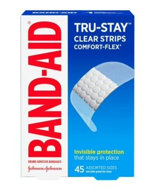 A15757 : Band aid A15757 : Hygiène et santé - Pansements - Plasters Transparent BAND AID, plasters TRANSPARENT, 24 x 45 un