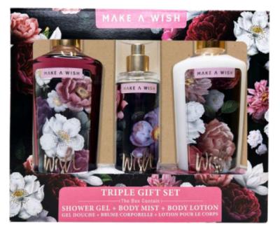 A9852 : Make wish A9852 : Hygiène et santé - Savons et gels douche - Ens Wish (gel-brume-lotion) MAKE WISH,ens WISH (gel-brume-lotion),6 UN (150-275 ML)