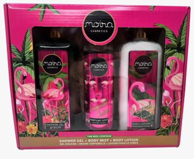 A9857 : Moira A9857 : Hygiène et santé - Savons et gels douche - Ens Tropicale (gel-brume-lotion) MOIRA,ens TROPICALE (gel-brume-lotion),6 UN (215-400 ML)