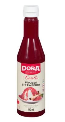 C877 : Dora C877 : Déjeuner et collations - Tartinades - Coulis Fraises DORA,COULIS fraises, 12 x 340 ML