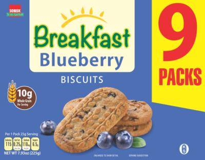 CB8758 : Sobisk CB8758 : Lunch and snacks - Cookies - Blueberry Breakfast Cookies SOBISK, blueberry BREAKFAST COOKIES, 12 x 9 pack