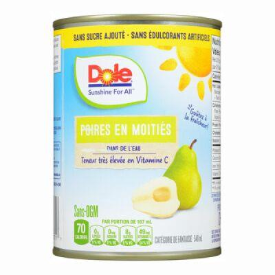 CF499-OU : Dole CF499-OU : Déjeuner et collations - Fruité - Poire Demie Eau (tin Metal) DOLE , POIRE DEMIE eau (tin metal), 12 x 540ml