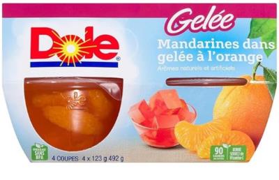 CF97-OU : Dole CF97-OU : Déjeuner et collations - Fruité - Fruit Cup Madarines Gelée Oran. DOLE , FRUIT CUP MADARINES gelée ORAN. , 6 x (4 x 123G)