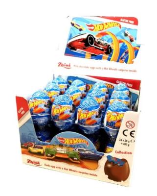 CG099 : Zaini CG099 : Confectionery - Chocolate - Hot Wheels ( Kinder Copy) ZAINI,HOT WHEELS ( kinder copy) , Pack 2 BTES (24 eggs)