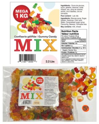 CG1516 : Mega mix CG1516 : Confectionery - Candy - Gummies Candy MEGA MIX , GUMMIES CANDY , 12 x 1kg