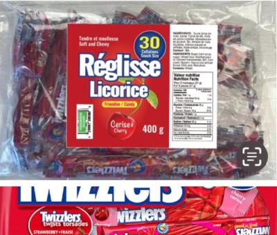 CG156-1 :  CG156-1 : Confectionery - Candy - Cherry Licorice ,CHERRY LICORICE,18 x 400G (30CT)