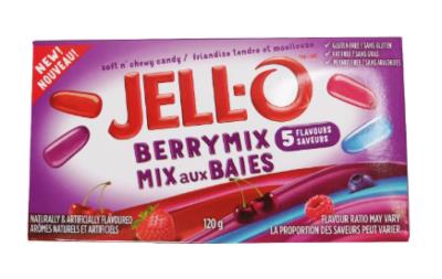 CG4511 : Jell-o CG4511 : Confiseries - Bonbons - Bonbons Mix Aux Baies JELL-O,BONBONS MIX AUX BAIES,12 x 120G