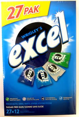 CG531-M : Excel CG531-M : Confiseries - Gommes - Gommes Ass. EXCEL , GOMMES ASS. , 20 x 27 PACKS 20 livres de( 27 PQTS/li