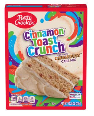 CG7108 : Betty crocker CG7108 : Cooking Ingredients - Dough mixes - Cinnamon Crunch Cake Mix BETTY CROCKER, CINNAMON CRUNCH CAKE MIX, 12 x 375g