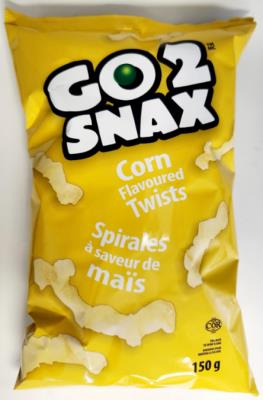 CG7230-OU : Go 2 snax CG7230-OU : Confiseries - Croustilles  - Spirale De Mais GO 2 SNAX, SPIRALE DE MAIS, 12 x 150g