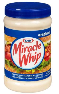 CH0010-OU : Kraft CH0010-OU : Condiments - Mayonnaise - Miracle Whip Sauce Salade KRAFT, MIRACLE WHIP sauce salade, 12 x 475ml