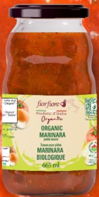 CH273-OU : Fiorfiore CH273-OU : Condiments - Sauces - Sauce Marinara Biologique FIORFIORE, SAUCE MARINARA biologique, 12 x 655ML