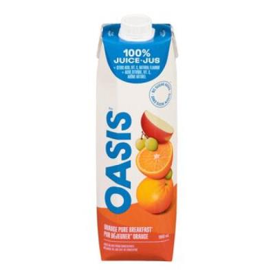 CJ882 : Oasis CJ882 : Breuvages - Jus - Jus Pur  DÉjeuner Orange OASIS, JUS PUR  DÉJEUNER ORANGE, 12 x 960 ML