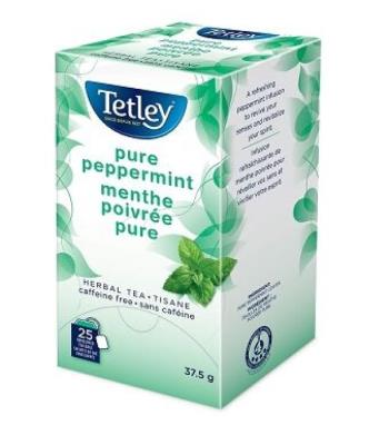 CK0011 : Tetley CK0011 : Breuvages - Jus - ThÉ Pure Menthe Poivrée TETLEY , THÉ PURE menthe poivrée, 6 x 25 sachets