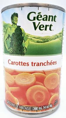 CL59 : Green giant CL59 : Preserves and jars - Vegetables - Carrots Sliced GREEN GIANT,CARROTS sliced,12 x 398 ML