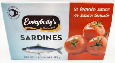 CP038-OU : Everybody's CP038-OU : Frozen Products - Meat - Sardines In Tomato Sauce EVERYBODY'S , SARDINES in tomato sauce , 24 x 115g