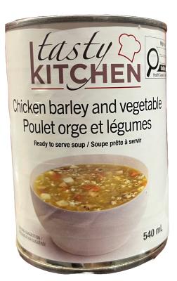 CS0045-OU : Tast.kitc. CS0045-OU : Pâtes, riz et nouilles - Soupes - Soupe Poul.-orge - Lég. TAST.KITC. , SOUPE POUL.-ORGE - lég.  , 12 x 540 ML