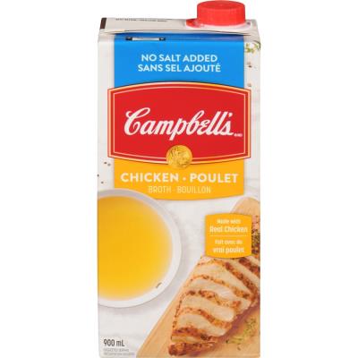 CS992 : Campbell's CS992 : Conserves et bocaux - Soupes - Bouillon Poulet Sans Sel CAMPBELL'S, BOUILLON poulet sans sel, 12 x 900 ML