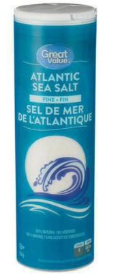 E2-OU : Great value E2-OU : Condiments - Sel - Sel De Mer Fin GREAT VALUE, SEL DE MER fin, 12 x 720g