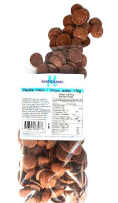 G3410-2 : Marchand G3410-2 : Confiseries - Chocolat - Choc Pastilles (sac) MARCHAND, CHOC PASTILLES (SAC), 24 x 175g