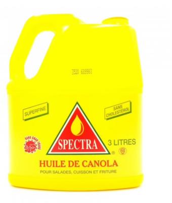 H0060 : Spectra H0060 : Huiles et vinaigres - Huile - Huile Canola 3l (pres.) SPECTRA,HUILE CANOLA 3L (PRES.),300 ventes