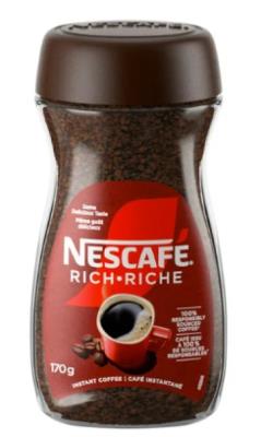 K41 : Nescafe K41 : Breuvages - Café - Cafe Instant Riche (1/2 Skid) NESCAFE, CAFE INSTANT riche (1/2 SKID), 300 x 170g