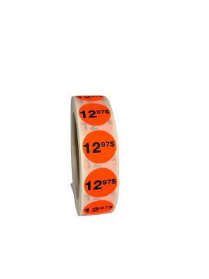 PR1297 : Price rolls PR1297 : Accessories & Supplies - Discount sticker - 12.97$ Fluo PRICE ROLLS, 12.97$ FLUO, 1000/rlx