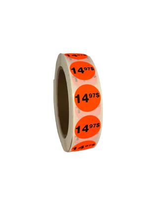 PR1497 : Price rolls PR1497 : Accessories & Supplies - Discount sticker - 14.97$ Fluo PRICE ROLLS, 14.97$ FLUO, 1000/rlx