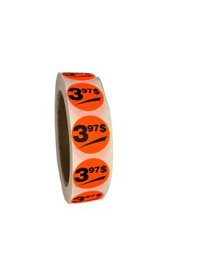 PR397 : Rouleaux PR397 : Accessories & Supplies - Discount sticker - 3.97$ Roll Fluo ROULEAUX , 3.97$ ROLL FLUO , 1000stic/rls